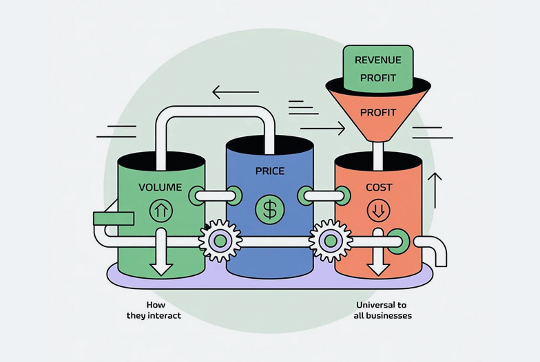 Business machine framework turning volume, price and cost into profit